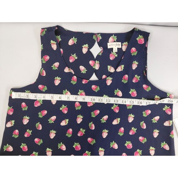 Maison Jules Women's Scallop Tank Top With Strawberry Print - Picture 9 of 11